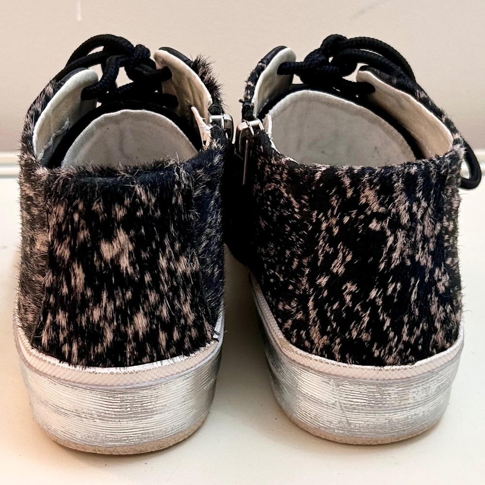 Dolce Vita Black Zoel High Top Lace Up Sneakers Spotted Calf Hair Size 7.5 - Picture 6 of 11
